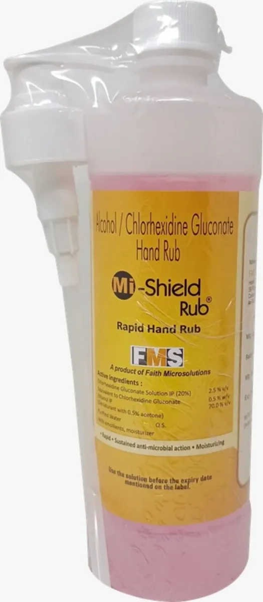 MI Shield Rub 500ml – Alcohol-Based Hand Sanitizer with Moisturize