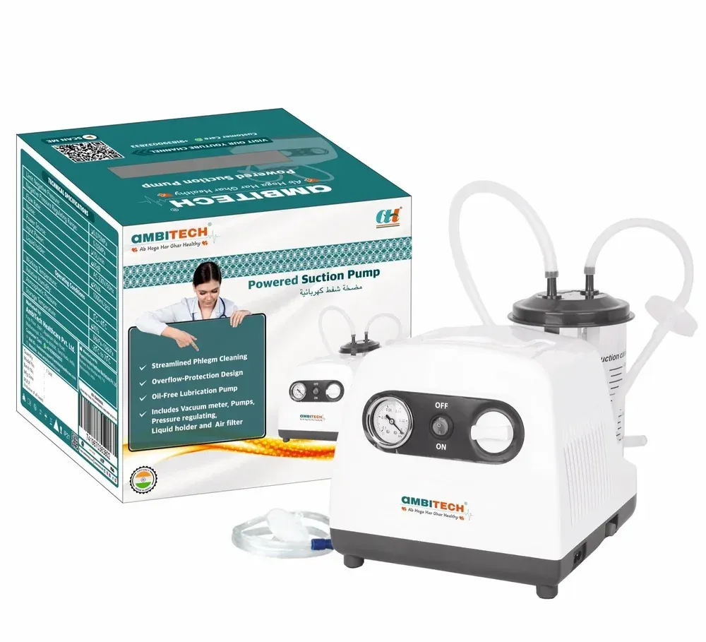 AmbiTech Electric Suction Machine – Portable Medical Suction Unit for Hospital & Home Use (Single Jar)