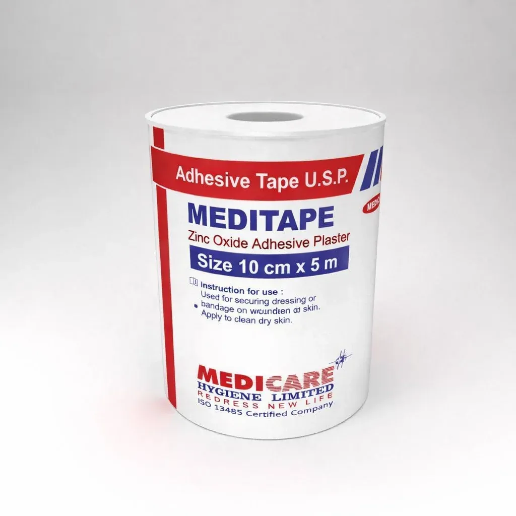 Medica Meditape Zinc Oxide Adhesive Tape 10cm x 5m – Strong Medical Surgical Fixation Tape